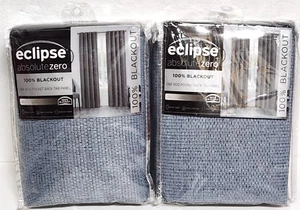 1 Pair 40x108 Eclipse Walken Absolute Zero 100% Blackout Curtain Panels - Ocean - Picture 1 of 7