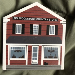 Modelo de casa de madera vintage Woodstock Connecticut Country Store arte popular CT ingenuo - Imagen 1 de 4