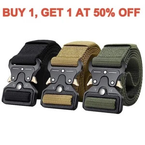 MENs Casual Military Tactical Army Adjustable Quick Release Belt Pants Waistband - Picture 1 of 16