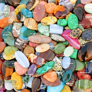 LOTTO ALL'INGROSSO NATURALE Cabochon Flatback Pietra Preziosa 1000cts - Foto 1 di 12