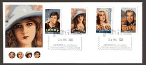 CANADÁ 2006, ESTRELLAS DE CINE EN HOLLYWOOD, Scott 2154a,b,c,d. en F.D.C. - Imagen 1 de 1