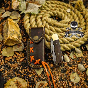 Damascus Steel Folding Knife Hunting Camping Fishing  Tactical Pocket Knife - Picture 1 of 13