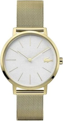 LACOSTE 2001107 WHITE DIAL GATOR ACCENT GOLD STEEL MESH BAND WOMENS WATCH - Image 1 of 4