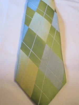 Corbata Ike Behar verde argyle seda cuello Foto 1 de 2