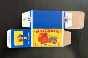 Matchbox #2 Muir-Hill Dumper ‘64-69 Type E Repro Box  - Picture 1 of 2