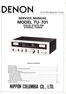 Original Denon TU-701 Service Manual mit ausklappbarem Schaltplan - Bild 1 von 1