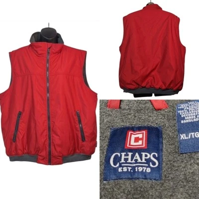 Chaps Est. 1978 Men's Red ZIP Up Fleece Lined Jacket Vest Size XL - Image 1 of 4