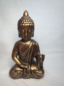 Buddha Shuni Mudra Figurine Porcelain Bronze Toned - Left Hand Path - Pier One - Picture 1 of 11