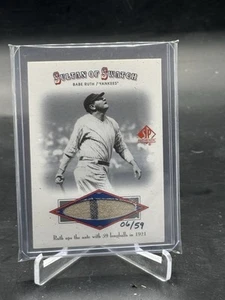 2001 UD SP Authentic Babe Ruth Sultan Of Swatch Pinstripe Patch /59 NY Yankees - Picture 1 of 2