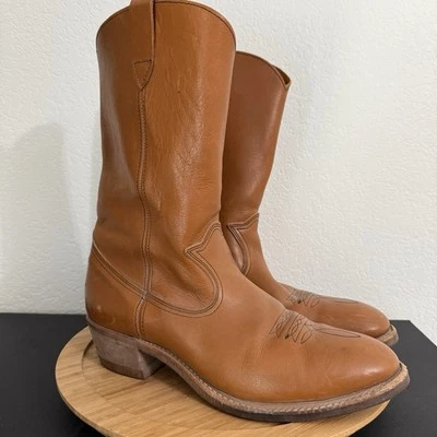 HY-TEST MENS TAN BROWN LEATHER WESTERN STEEL TOE WORK BOOTS sz 10C - Image 1 of 4