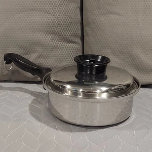 Chef's Ware Townecraft 8.5" Skillet T-304 Surgical Stainless 1.5 Qt Fry Pan Lid - Picture 1 of 11