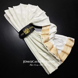 2Pcs JDM Junction Produce White Velvet Golden JP Car Curtains Shade Valance 60M - Picture 1 of 12