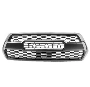 For 2016-2022 Toyota Tacoma ABS Matte Black Front Bumper Upper Hood Grill Insert - Picture 1 of 7