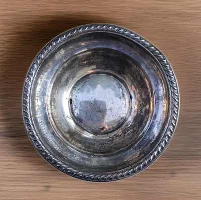 Vintage "Senior Patrol Troop 119 1946-1952" Mundial. Cuenco Rogers 843 plateado de 6" Foto 1 de 4