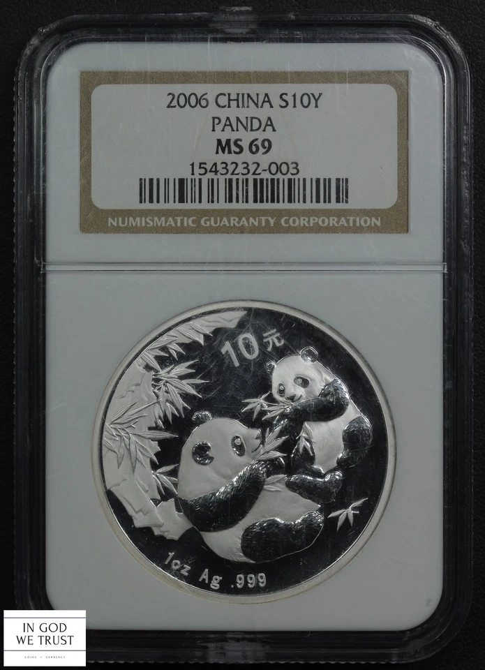 2006 Panda China Silver Ten Yuan 10Y NGC MS 69 - Image 1 of 4