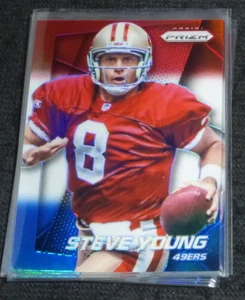 2014 PANINI PRIZM FOOTBALL RED WHITE BLUE RWB REFRACTOR~ STEVE YOUNG #104 49ERS - Picture 1 of 1