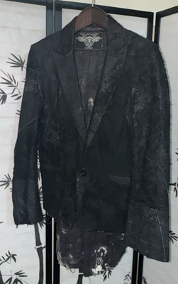 Rare  🔥 Tuesday Night Band Practice Distress Suede Leather Jacket Men Size S - Image 1 of 4