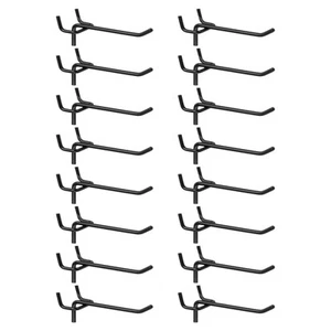 100pcs Pegboard Shelving Hooks 4" Stainless Steel Peg Board Holders, Black - Picture 1 of 7