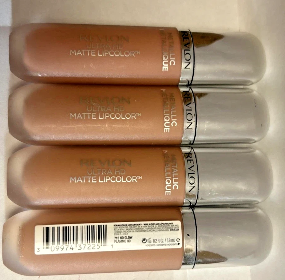 LOT OF 4 REVLON ULTRA HD MATTE LIPCOLOR METALLIC 715 HD GLOW 0.2oz EACH - Image 1 of 1