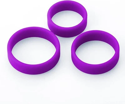 Paquete de 3 anillos para pene LeLuv banda plana juguetes sexuales para hombres Foto 1 de 4