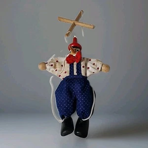 Vintage Pinocchio Marionette Wooden Puppet 9" Tall Strings Intact - Picture 1 of 10