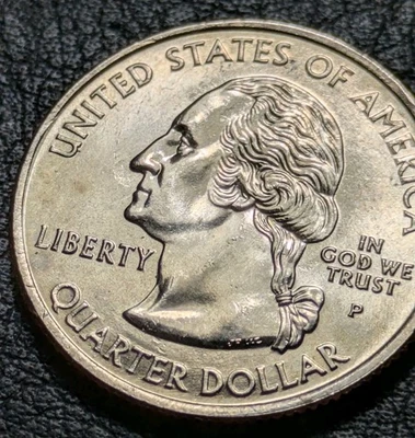 2006-P 25c Nebraska State Quarter Bu Uncirculated ++ Strike Through Grease Error - Image 1 of 4