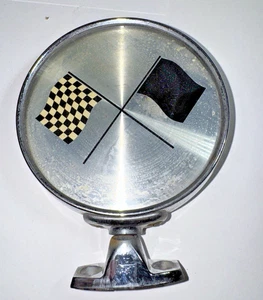 ESPEJO de banderas de carreras redondas vintage a cuadros para coche o camión, 3 7/8" - Imagen 1 de 3