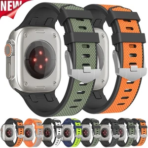 Correa deportiva de silicona para Apple Watch Ultra 49 mm iWatch Series 10 9 8 7 6 SE - Imagen 1 de 41