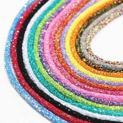 6mm Glitter Rhinestones Sequins Trimmings Soft Tube Cord Rope Strings UK - Image 1 of 4