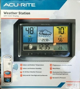 AcuRite - 02098 - Digital Weather Station Color Display Weather Clock - Black - Picture 1 of 2