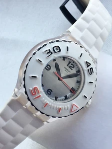 '13 Men's Swatch Irony Scuba Blanca SUUK401 Wristwatch.200m, Summer Watch. Exc - Picture 1 of 11