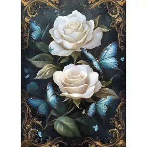 Flowers Diamond Art Painting Kits Round Full Drill Gem Art Wall Decor - Picture 1 of 7