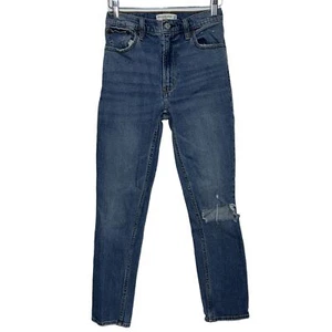 NEW Abercrombie & Fitch Blue Denim Medium Wash Distressed Cotton Jeans Sz 24 00 - Picture 1 of 7