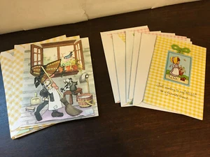 Lote de tarjetas de felicitación vintage, estilo hobby acebo y estilo niña granja 5 de cada uno, sin usar - Imagen 1 de 8