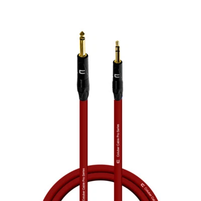 1/4" TS Male to 3.5 TRS Unbalanced Cable - Custom Length Color Professional Cord - Image 1 of 4