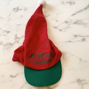 Vintage Santa Cap 1993 Merry Christmas Santa Snap Back Hat Santacap Red Unisex - Picture 1 of 5