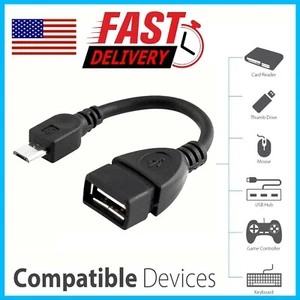 Durable Micro USB OTG Host Cable Adapter Male to 2.0 Female For Android Tablet - Picture 1 of 8