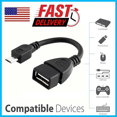Durable Micro USB OTG Host Cable Adapter Male to 2.0 Female For Android Tablet - Image 1 of 4