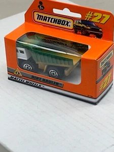 1998 MATCHBOX SUPERFAST #27 WHITE EARTH MOVER DIRT HAULER DUMP TRUCK NEW IN BOX - Picture 1 of 3