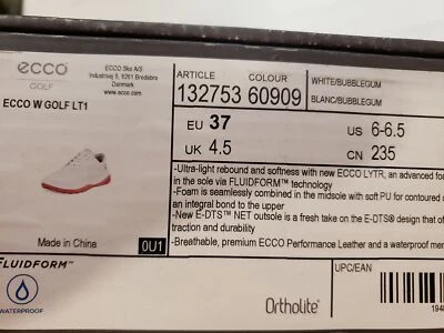 Nuevo - Zapato de golf Ecco LT1 para hombre - EE. UU. 6 6,5 M - UE 37 - Estilo: 132753 Foto 1 de 4