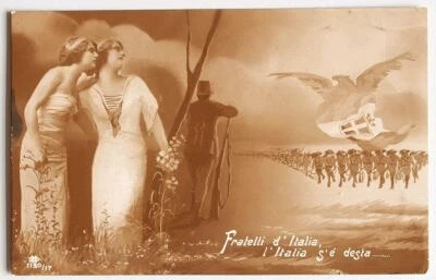 ITALY 1916 Scarce Military WWI Propaganda Pic PPC Card to Camp , Nativ Beauties - Image 1 of 3