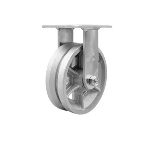 Rueda rígida de hierro fundido semi acero ranura en V de 6 pulgadas con rodamiento de bronce SCC - Imagen 1 de 4