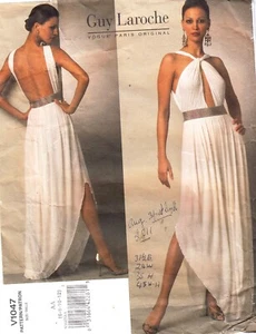 Vogue 1047 pattern Guy Laroche evening gown sz 6-12 Grecian style low back uncut - Picture 1 of 2