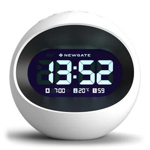 Newgate Centre Of The Earth LCD Alarm Clock, White, 12cm - Picture 1 of 5