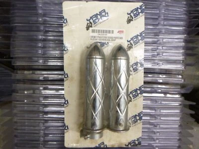 CNC Billet Chrome Aluminum Handle Bar Grips 00 - 2014 Honda CBR Motorcycles USA - Image 1 of 2