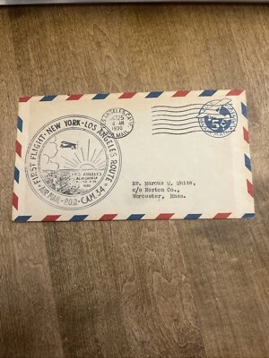 1930 First Flight Cover New York to Los Angeles  - Image 1 of 4