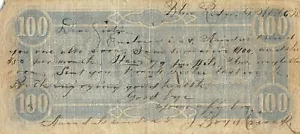 Confederate S.A. $100 2.17.1864 P 68 Series I Circulated Banknote DD3 - Picture 1 of 2