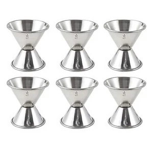 (6er-Pack) Doppelstab-Jigger 1 1/2 Unze und 3/4 Unzen, Edelstahl "Pony" Jigger - Bild 1 von 4