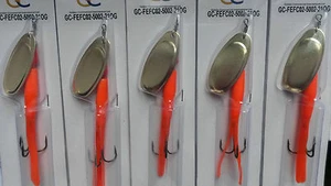 5 x 21g FLYING C LURES Orange / Gold BLADE SPINNERS, FEFC02-5002-21OG - Picture 1 of 2