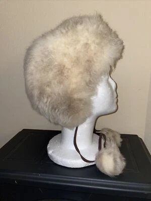 De colección YSL Yves Saint Laurent sombrero de piel con pompones talla única Foto 1 de 4